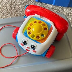 Fisher-Price Bright Chatter Phone - Red, Yellow, Blue with Moveable Eyes